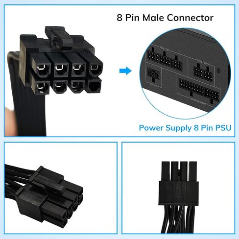 8 Pin PCIE Cable, 8 Pin Male to 6+2 Male GPU Power Cable, Compatible with Corsair, Thermaltake, ARESGAME Modular Power Supply (Not for EVGA PSU) in Kuwait