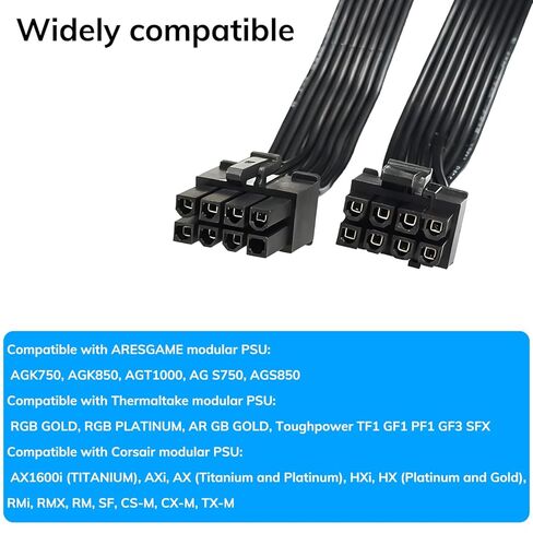 8 Pin PCIE Cable, 8 Pin Male to 6+2 Male GPU Power Cable, Compatible with Corsair, Thermaltake, ARESGAME Modular Power Supply (Not for EVGA PSU) in Kuwait
