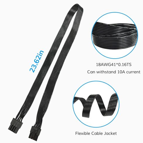 8 Pin PCIE Cable, 8 Pin Male to 6+2 Male GPU Power Cable, Compatible with Corsair, Thermaltake, ARESGAME Modular Power Supply (Not for EVGA PSU) in Kuwait