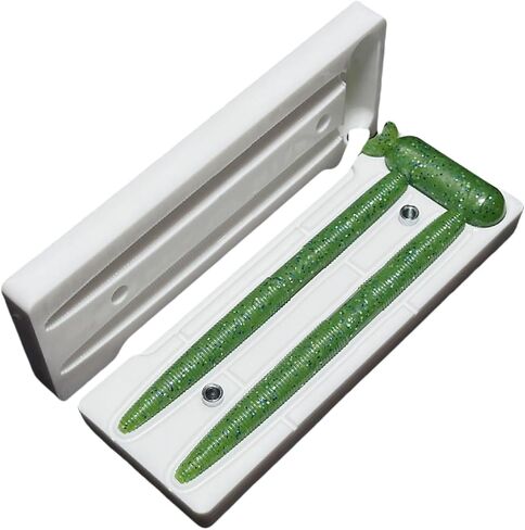 Fishing Lure Molds for Soft Plastic Lures, 5" Worm Mold CNC Machined from Synthetic Stone, Dual-Cavity Design with Quick Lock & Ring Vent System, Ideal for DIY Bass Fishing Lure Making in Kuwait