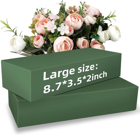 Gardace 2 Pack Floral Foam Blocks Each (8.7"L x 3.5"W x 2"H), Green Wet and Dry Floral Foam, Used for Fresh Flowers and Artificial Flowers, Plant Foam is Suitable for Wedding, Festival Decoration in Saudi Arabia