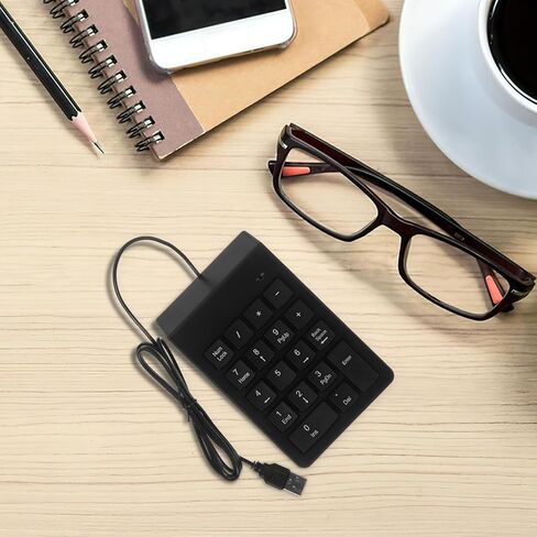 لوحة مفاتيح رقمية سلكية USB مكونة من 19 مفتاحًا لأجهزة الكمبيوتر المحمول والمحاسبة المالية وملحقات لوحة المفاتيح المحمولة in Saudi Arabia