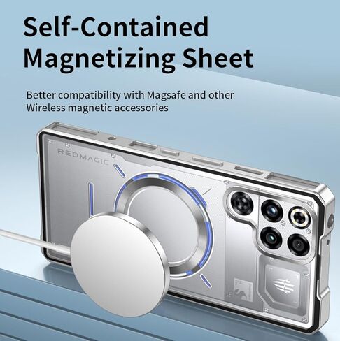 QUIETIP Magnetic Case for RedMagic 11 Pro,[Compatible with MagSafe] Metal Frame + Translucent Matte Drop Protection Cover,Black in Saudi Arabia