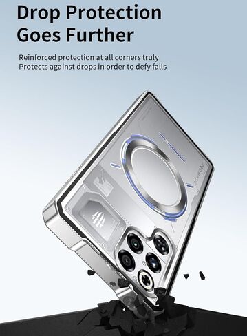 QUIETIP Magnetic Case for RedMagic 11 Pro,[Compatible with MagSafe] Metal Frame + Translucent Matte Drop Protection Cover,Black in Saudi Arabia