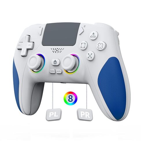 وحدة تحكم لاسلكية IWGAME لجهاز PS-5/PC، وحدة تحكم إضاءة RGB رائعة مع زرين خلفيين تدعم وظائف قابلة للبرمجة/Reamp/Turbo، وعصا التحكم بتأثير Hall ومشغلات Gamapad (أرجواني) in Kuwait