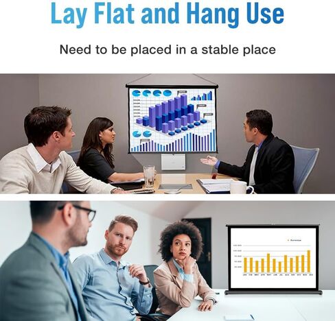 Japard Portable Mobile 50 Inch Projector Screen Pull Down, 16:9 Projector Screen Retractable Tabletop Screen Tripod Stand for Home Theater Meeting Room, School Indoor Outdoor in Saudi Arabia