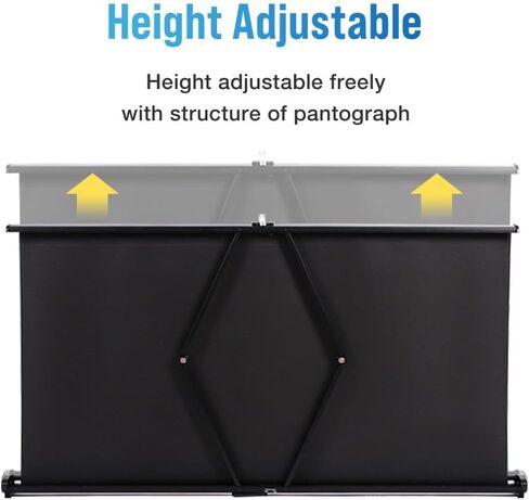 Japard Portable Mobile 50 Inch Projector Screen Pull Down, 16:9 Projector Screen Retractable Tabletop Screen Tripod Stand for Home Theater Meeting Room, School Indoor Outdoor in Saudi Arabia