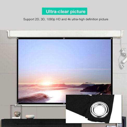 60 100inch 16:9 HD Projector Screen, 3D Film Portable Projector Screen Curtain Wall Mount White Projector Screen Movie Screens for Projector, HD Projector Screen Movie Screen in Saudi Arabia