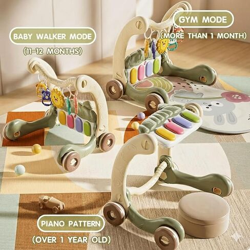 Baby Walker with Tummy Time Mat and Stroller Toys-Sit-to-Stand Walker for Baby Development-Ideal Baby Push Walker and 6-Month-Old Baby Must-Haves-Fun Learning Playtime in Saudi Arabia