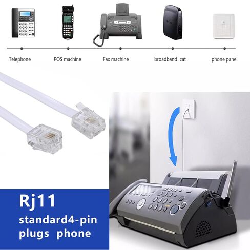 مقسم خط الهاتف، مقسم الهاتف، مع مقابس RJ11 6P4C، مناسب للهاتف وجهاز الفاكس (أبيض / 12 حزمة) in Saudi Arabia