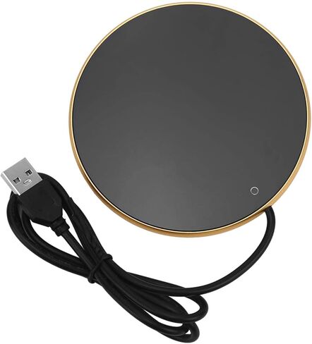 لوحة تسخين كوب القهوة USB شمعة تدفئة درجة حرارة ثابتة ذكية 55 درجة مئوية لوحة زجاجية محمولة خفيفة الوزن للسفر في المنزل والمكتب (أسود) in Kuwait