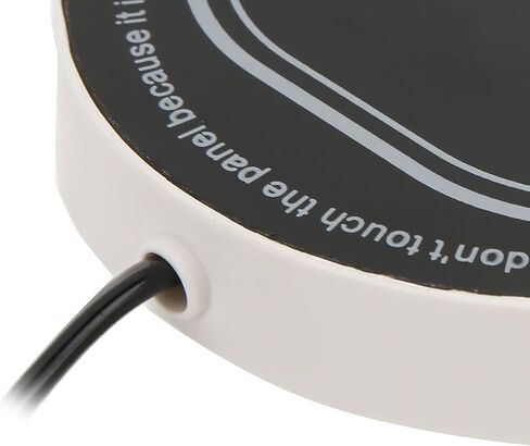 وسادة تسخين الأكواب USB، حصيرة تسخين ذكية بدرجة حرارة ثابتة للقهوة والشاي والحليب والسيراميك والزجاج المقاوم للصدأ وزجاجة من الفولاذ المقاوم للصدأ للاستخدام المنزلي والمكتب والزجاج المقسى ABS 11.4 × 11.4 سم (أسود) in Kuwait
