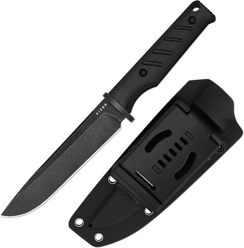 سكين كيزر كامب 180 ذو نصل ثابت مع غمد، 5.55 بوصة AEB-L سكين تخييم ذو نقطة إسقاط مع مقبض G10 أخضر زيتوني، سكاكين للتخييم والمشي لمسافات طويلة 1096A2 in Kuwait