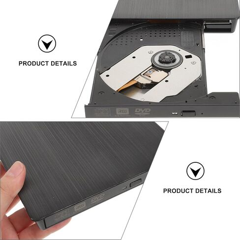 External USB 3.0 Slot in Load CD DVD Rw Optical Drive Burner for Laptops Notebooks, 12.7mm Black Recorder Drive Compatible with Windows in Saudi Arabia