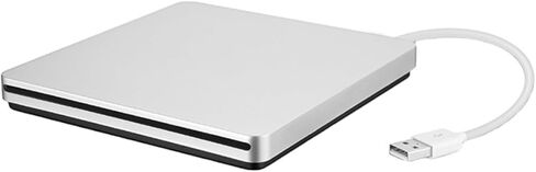 Homoyoyo USB 3.0 External DVD ROM Burner and Portable CD Drive, Silver Gray Optical Disk Writer Compatible with Laptops for Data Backup and Media Playback in Saudi Arabia