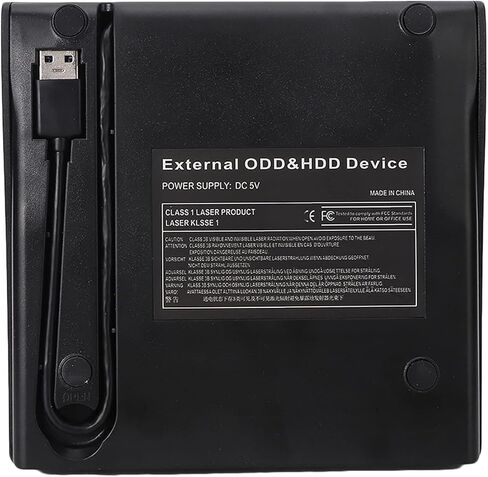 محرك أقراص ضوئي خارجي مدمج مقاس 12.7 مم USB 3.0 ذو حبيبات مرتفعة باللون الأسود لنظام التشغيل WindowsLinuxMac، محرك الأقراص الضوئية in Kuwait