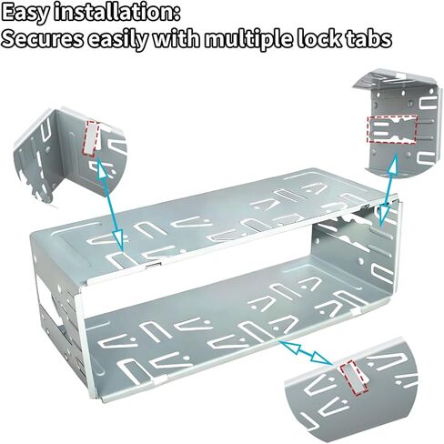 Universal Single Din Stereo Radio Replacement Fitting Cage Kit, 1 Din Installation Kit, Metal Single DIN Head Unit Radio Mount Cage Bracket in Saudi Arabia