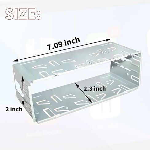 Universal Single Din Stereo Radio Replacement Fitting Cage Kit, 1 Din Installation Kit, Metal Single DIN Head Unit Radio Mount Cage Bracket in Saudi Arabia