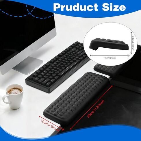 Memory Foam Desk Arm Rest, L-Shaped Elbow Pads with Non-Slip Base, 2-Piece Ergonomic Wrist Rest, Black in Saudi Arabia