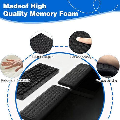 Memory Foam Desk Arm Rest, L-Shaped Elbow Pads with Non-Slip Base, 2-Piece Ergonomic Wrist Rest, Black in Saudi Arabia