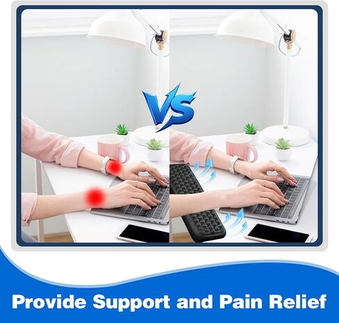 Memory Foam Desk Arm Rest, L-Shaped Elbow Pads with Non-Slip Base, 2-Piece Ergonomic Wrist Rest, Black in Saudi Arabia