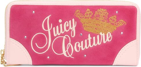 Juicy Couture Large Zip Around Wallet, Plum Berry Velvet in Saudi Arabia