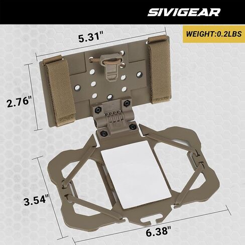 حامل هاتف تكتيكي MOLLE لملحقات حامل اللوحة - يناسب الهواتف الذكية مقاس 4.7 بوصة - 6.4 بوصة - حامل آمن على الصدر للصيد والعتاد التكتيكي، تصميم متوافق مع الكاميرا بني ذئب in Kuwait
