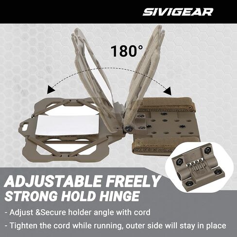 حامل هاتف تكتيكي MOLLE لملحقات حامل اللوحة - يناسب الهواتف الذكية مقاس 4.7 بوصة - 6.4 بوصة - حامل آمن على الصدر للصيد والعتاد التكتيكي، تصميم متوافق مع الكاميرا بني ذئب in Kuwait