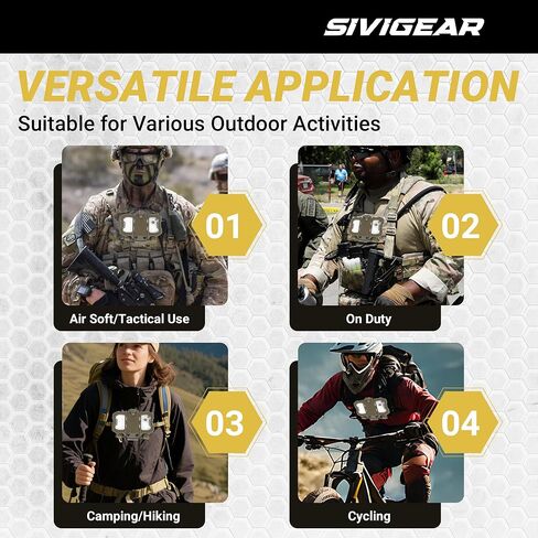 حامل هاتف تكتيكي MOLLE لملحقات حامل اللوحة - يناسب الهواتف الذكية مقاس 4.7 بوصة - 6.4 بوصة - حامل آمن على الصدر للصيد والعتاد التكتيكي، تصميم متوافق مع الكاميرا بني ذئب in Kuwait