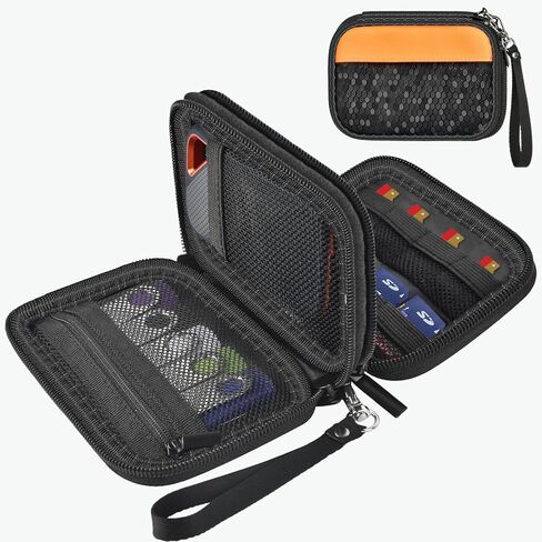 حافظة القرص الصلب لجهاز SanDisk Extreme PRO Portable SSD بسعة 500 جيجابايت - 8 تيرابايت، منظم السفر للمصورين ومحترفي الأعمال، حامل لـ 2 SSD، وبطاقات SD، ومحركات أقراص USB وكابلات للسفر للعمل (حقيبة فقط) in Saudi Arabia