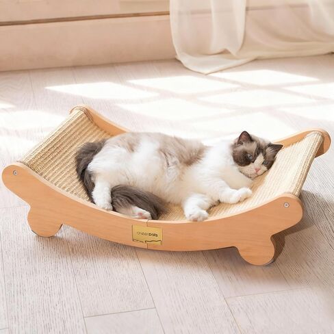 سرير خدش سيزل للقطط الداخلية أرجوحة لخدش CAT CAT كرسي Nartural Sisal Cat Scratch Post للحصول على صالة خدش قطة كبيرة ، أثاث قط خشبي (متوسط) in Kuwait