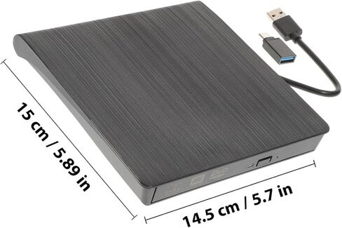 DOITOOL External USB 3.0 Slot-in CD DVD Rw Optical Drive Burner Recorder for Laptop and Desktop, 12.7mm Black Drive Compatible with Windows and Other Operating Systems in Saudi Arabia