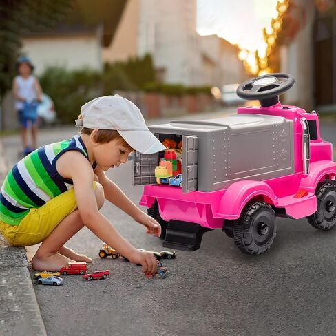 6V Ride On Fire Truck with Storage Box, Music, Light - Electric Car for Toddler 3-5 - Toddler Cars to Drive for Boys, Girls in Saudi Arabia