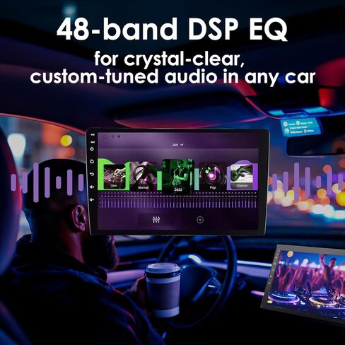 9 بوصة 64 جيجا بايت لاسلكي CarPlay Android Auto Car Stereo، Double Din HD شاشة تعمل باللمس، بلوتوث 5.4، كاميرا احتياطية، GPS، مناسب لجميع السيارات (64G) in Kuwait