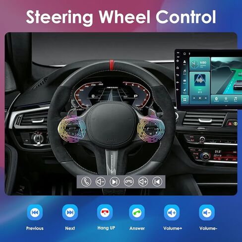 9 بوصة 64 جيجا بايت لاسلكي CarPlay Android Auto Car Stereo، Double Din HD شاشة تعمل باللمس، بلوتوث 5.4، كاميرا احتياطية، GPS، مناسب لجميع السيارات (64G) in Kuwait