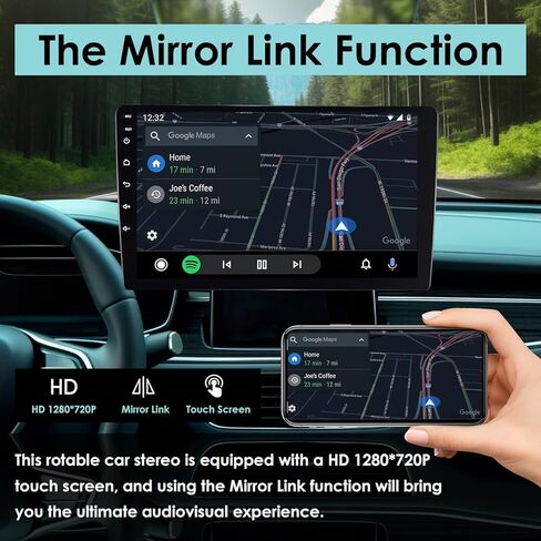 9 بوصة 64 جيجا بايت لاسلكي CarPlay Android Auto Car Stereo، Double Din HD شاشة تعمل باللمس، بلوتوث 5.4، كاميرا احتياطية، GPS، مناسب لجميع السيارات (64G) in Kuwait
