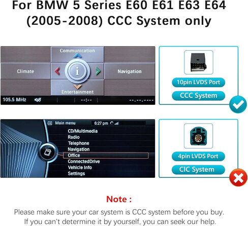شاشة لمس 8.9 بوصة فائقة الدقة 1920x720 لسيارة BMW وAIOMERUI Wireless CarPlay وAndroid Auto، متوافقة مع 3 Series 5 Series E60 E61 E90 E91 (2005-2008)، نظام Linux التوصيل والتشغيل in Saudi Arabia