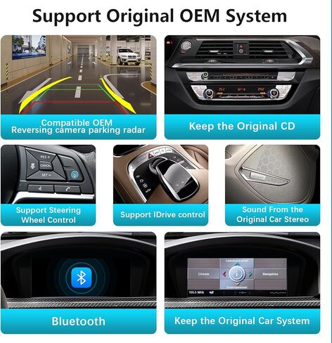 شاشة لمس 8.9 بوصة فائقة الدقة 1920x720 لسيارة BMW وAIOMERUI Wireless CarPlay وAndroid Auto، متوافقة مع 3 Series 5 Series E60 E61 E90 E91 (2005-2008)، نظام Linux التوصيل والتشغيل in Saudi Arabia