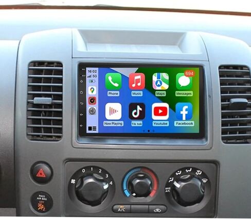 راديو سيارة ستيريو لسيارة Nissan Frontier 2005-2009 مع CarPlay Android Auto، شاشة لمس عالية الدقة 7 بوصة راديو Android 13 AHD كاميرا / بلوتوث / نظام تحديد المواقع / ميكروفون 2 جيجابايت + 32 جيجابايت مستقبل راديو السيارة in Kuwait