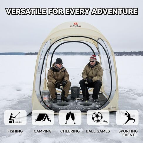 خيمة رياضية منبثقة - خيمة فقاعية مقاومة للماء في الهواء الطلق مع حصيرة أرضية وغطاء علوي، خيام فقاعية شفافة تتسع لـ 2/4 أشخاص للمناسبات الرياضية والتخييم والهتاف وصيد الأسماك in Kuwait