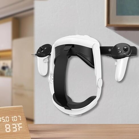 Black VR Wall Mount for Meta Quest 3/3S/2/Pro - All-in-One Aluminum Alloy Headset & Controller Holder, Space-Saving Wall Storage Stand with Secure Hook Design in Saudi Arabia