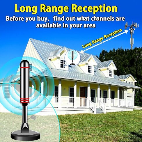2026 Upgraded Indoor TV Antenna, HD Digital Antenna for Smart TV, Antenna Supports 4K 1080p All TVs- 10FT Coaxial Cable for Local Channels in Saudi Arabia
