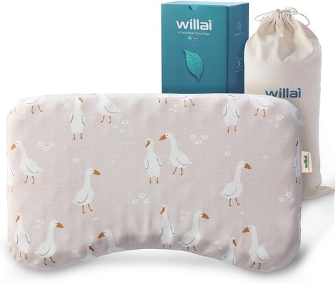 willai Toddler Pillow with Removable Pillowcase, 20X12inch Silicone Breathable Kids Pillow, Machine Washable Toddler Pillow, Small Children Pillow for Boys and Girls Ages 3-7 Years (Swan) in Saudi Arabia