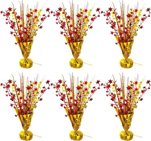 6 Pack Metallic Foil Spray Table Centerpiece Decoration Star Brust Glitter Table Topper Decor for Birthday Graduation Holiday Christmas New Year's Eve Celebration Party Supplies Gold and Blue in Saudi Arabia