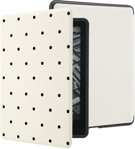 حافظة جمالية منقطة لجهاز Kindle Paperwhite الجيل الثاني عشر مقاس 7 بوصات/Kindle Colorsoft Signature Edition 2024 مع حزام يد وغطاء فوليو من الجلد الفاخر حافظة واقية للقارئ الإلكتروني in Saudi Arabia