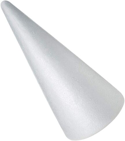 Gatuida 5pcs Christmas Tree Foam Cones, Kids DIY Craft Cone Accessories, White Solid Foam Sculpture Cone, 9.6 x 3.9 Inch in Saudi Arabia