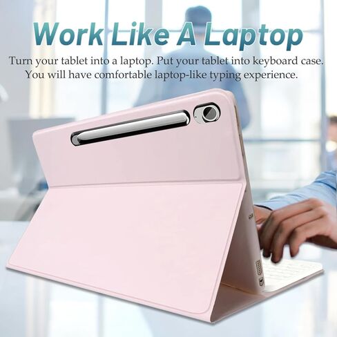 Backlit Keyboard Case for Samsung Galaxy Tab S10 Lite/ S10 FE/ S9 FE 5G 10.9 Inch/Tab S9 11 Inch with Screen Protector &Mouse, Wineecy 7 Colors Light Detachable Wireless Keyboard PU Leather Folio Case in Saudi Arabia