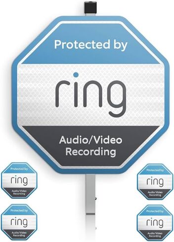 1 Yard Sign-ring with 4 Window Stickers compatible with Ring Home Security System,Security Yard Sign-ring with with Stake (STAKE INCLUDED) in Saudi Arabia