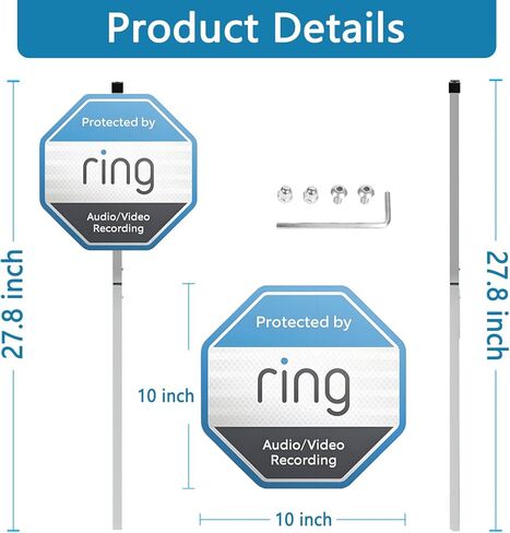 1 Yard Sign-ring with 4 Window Stickers compatible with Ring Home Security System,Security Yard Sign-ring with with Stake (STAKE INCLUDED) in Saudi Arabia