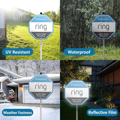 1 Yard Sign-ring with 4 Window Stickers compatible with Ring Home Security System,Security Yard Sign-ring with with Stake (STAKE INCLUDED) in Saudi Arabia
